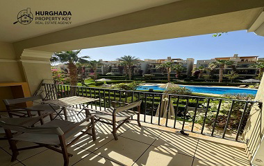 Möblierte 2-Zimmer-Wohnung mit Poolblick in Veranda, Sahl Hasheesh